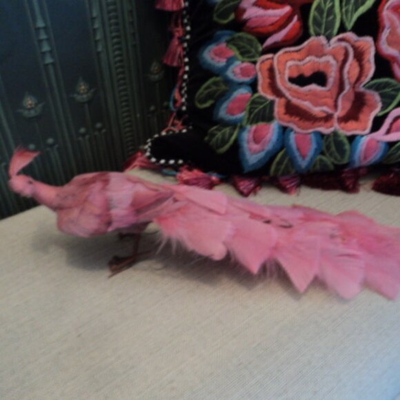 vintage feathered/flocked bird ornament - Picture 2 of 7